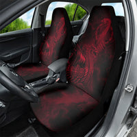 Viking Dragon Longship Helm of Awe Car Seat Cover Nordic Mythology Tribal Engraving Style
