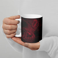 Viking Dragon Longship Helm of Awe Ceramic Mug Nordic Mythology Tribal Engraving Style