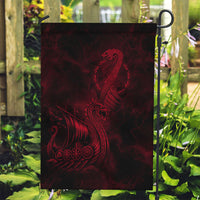 Viking Dragon Longship Helm of Awe Garden Flag Nordic Mythology Tribal Engraving Style