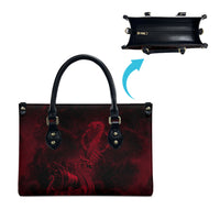 Viking Dragon Longship Helm of Awe Leather Bag Nordic Mythology Tribal Engraving Style