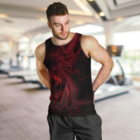 Viking Dragon Longship Helm of Awe Men Tank Top Nordic Mythology Tribal Engraving Style