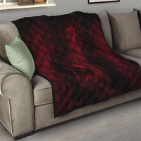 Viking Dragon Longship Helm of Awe Quilt Nordic Mythology Tribal Engraving Style