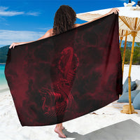 Viking Dragon Longship Helm of Awe Sarong Nordic Mythology Tribal Engraving Style
