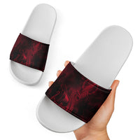 Viking Dragon Longship Helm of Awe Slide Sandals Nordic Mythology Tribal Engraving Style