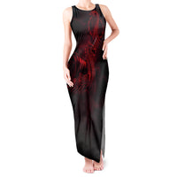 Viking Dragon Longship Helm of Awe Tank Maxi Dress Nordic Mythology Tribal Engraving Style