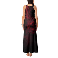 Viking Dragon Longship Helm of Awe Tank Maxi Dress Nordic Mythology Tribal Engraving Style