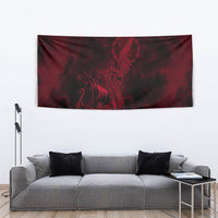 Viking Dragon Longship Helm of Awe Tapestry Nordic Mythology Tribal Engraving Style