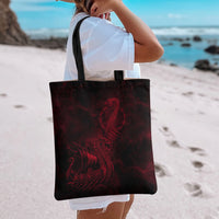 Viking Dragon Longship Helm of Awe Tote Bag Nordic Mythology Tribal Engraving Style