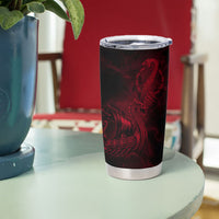 Viking Dragon Longship Helm of Awe Tumbler Cup Nordic Mythology Tribal Engraving Style