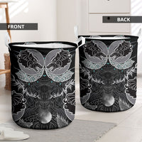 Viking Odin Ravens Wolves Vegvisir Laundry Basket Nordic Knotwork Mythology Engraving Style