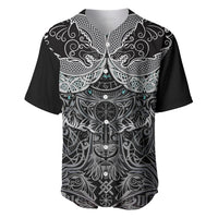 Viking Odin Ravens Wolves Vegvisir Baseball Jersey Nordic Knotwork Mythology Engraving Style