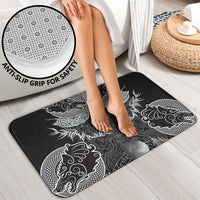 Viking Odin Ravens Wolves Vegvisir Bathroom Set Nordic Knotwork Mythology Engraving Style