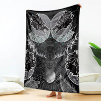 Viking Odin Ravens Wolves Vegvisir Blanket Nordic Knotwork Mythology Engraving Style