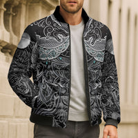 Viking Odin Ravens Wolves Vegvisir Bomber Puffer Jacket Nordic Knotwork Mythology Engraving Style
