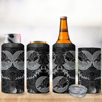 Viking Odin Ravens Wolves Vegvisir 4 in 1 Can Cooler Tumbler Nordic Knotwork Mythology Engraving Style