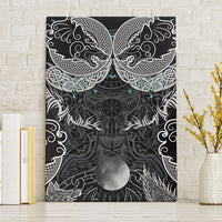 Viking Odin Ravens Wolves Vegvisir Canvas Wall Art Nordic Knotwork Mythology Engraving Style