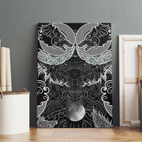 Viking Odin Ravens Wolves Vegvisir Canvas Wall Art Nordic Knotwork Mythology Engraving Style