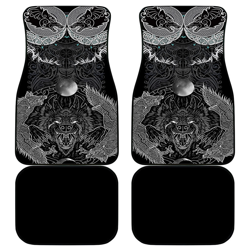 Viking Odin Ravens Wolves Vegvisir Car Mats Nordic Knotwork Mythology Engraving Style