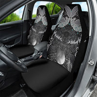 Viking Odin Ravens Wolves Vegvisir Car Seat Cover Nordic Knotwork Mythology Engraving Style