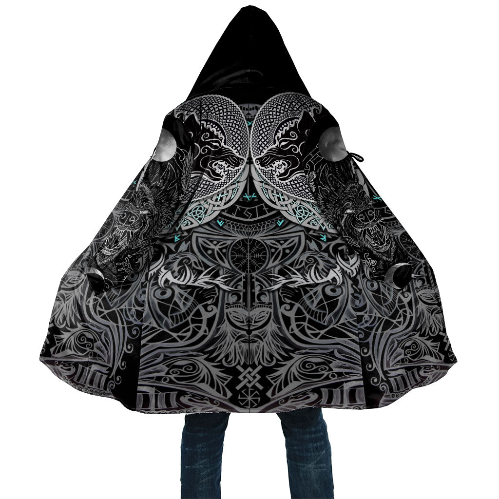 Viking Odin Ravens Wolves Vegvisir Cloak Nordic Knotwork Mythology Engraving Style