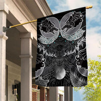 Viking Odin Ravens Wolves Vegvisir Garden Flag Nordic Knotwork Mythology Engraving Style