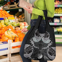 Viking Odin Ravens Wolves Vegvisir Grocery Bag Nordic Knotwork Mythology Engraving Style