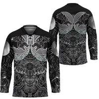 Viking Odin Ravens Wolves Vegvisir Hockey Jersey Nordic Knotwork Mythology Engraving Style