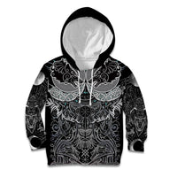 Viking Odin Ravens Wolves Vegvisir Kid Hoodie Nordic Knotwork Mythology Engraving Style