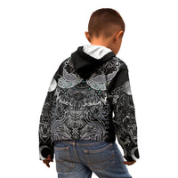 Viking Odin Ravens Wolves Vegvisir Kid Hoodie Nordic Knotwork Mythology Engraving Style