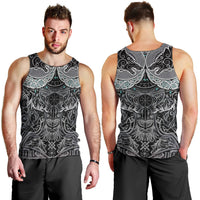Viking Odin Ravens Wolves Vegvisir Men Tank Top Nordic Knotwork Mythology Engraving Style