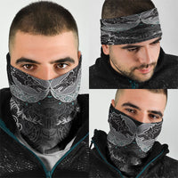 Viking Odin Ravens Wolves Vegvisir Neck Gaiter Nordic Knotwork Mythology Engraving Style