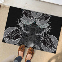 Viking Odin Ravens Wolves Vegvisir Rubber Doormat Nordic Knotwork Mythology Engraving Style