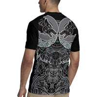Viking Odin Ravens Wolves Vegvisir Rugby Jersey Nordic Knotwork Mythology Engraving Style