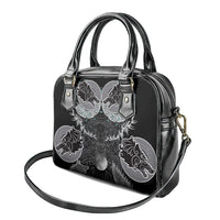 Viking Odin Ravens Wolves Vegvisir Shoulder Handbag Nordic Knotwork Mythology Engraving Style