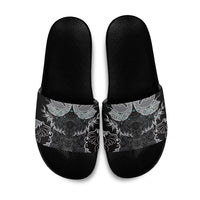 Viking Odin Ravens Wolves Vegvisir Slide Sandals Nordic Knotwork Mythology Engraving Style