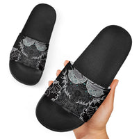 Viking Odin Ravens Wolves Vegvisir Slide Sandals Nordic Knotwork Mythology Engraving Style