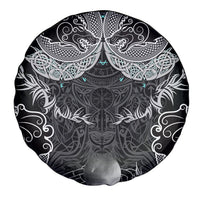 Viking Odin Ravens Wolves Vegvisir Spare Tire Cover Nordic Knotwork Mythology Engraving Style