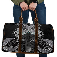 Viking Odin Ravens Wolves Vegvisir Travel Bag Nordic Knotwork Mythology Engraving Style