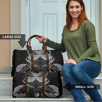 Viking Odin Ravens Wolves Vegvisir Travel Bag Nordic Knotwork Mythology Engraving Style