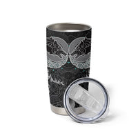 Viking Odin Ravens Wolves Vegvisir Tumbler Cup Nordic Knotwork Mythology Engraving Style