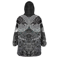 Viking Odin Ravens Wolves Vegvisir Wearable Blanket Hoodie Nordic Knotwork Mythology Engraving Style