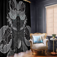 Viking Odin Ravens Wolves Vegvisir Window Curtain Nordic Knotwork Mythology Engraving Style