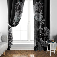 Viking Odin Ravens Wolves Vegvisir Window Curtain Nordic Knotwork Mythology Engraving Style
