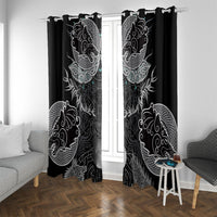 Viking Odin Ravens Wolves Vegvisir Window Curtain Nordic Knotwork Mythology Engraving Style