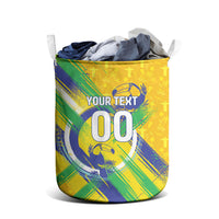 Personalized Brazil Soccer Football Jaguar Laundry Basket Christ The Redeeme - Soccer Mascot With Carnival Vibes