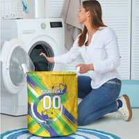 Personalized Brazil Soccer Football Jaguar Laundry Basket Christ The Redeeme - Soccer Mascot With Carnival Vibes