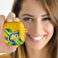 Personalized Brazil Soccer Football Jaguar AirPods Case Christ The Redeeme - Soccer Mascot With Carnival Vibes