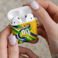 Personalized Brazil Soccer Football Jaguar AirPods Case Christ The Redeeme - Soccer Mascot With Carnival Vibes