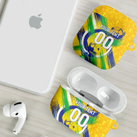 Personalized Brazil Soccer Football Jaguar AirPods Case Christ The Redeeme - Soccer Mascot With Carnival Vibes
