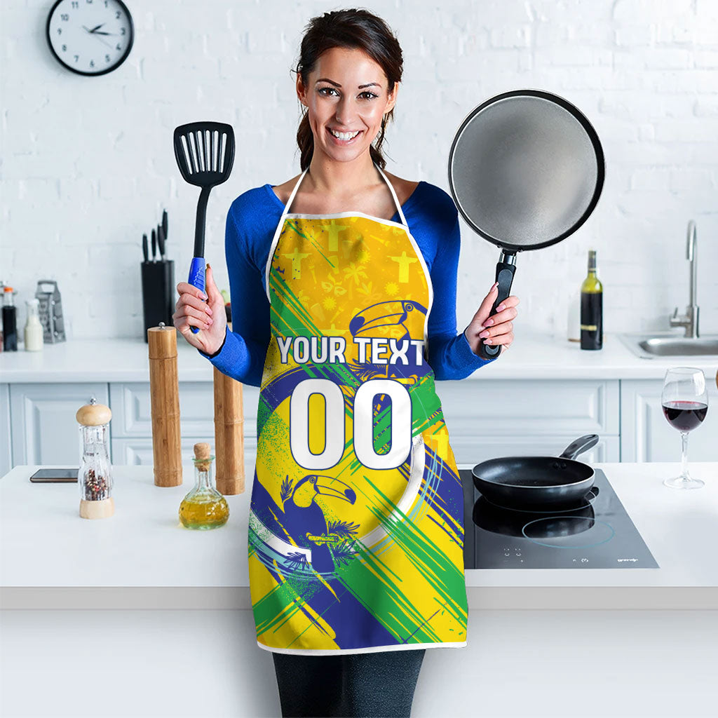 Personalized Brazil Soccer Football Jaguar Apron Christ The Redeeme - Soccer Mascot With Carnival Vibes